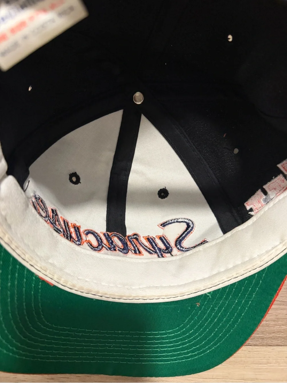 Vtg Syracuse Orangeman Snapback Sports Specialties Hat Script Wool Black Dome - Picture 7 of 9